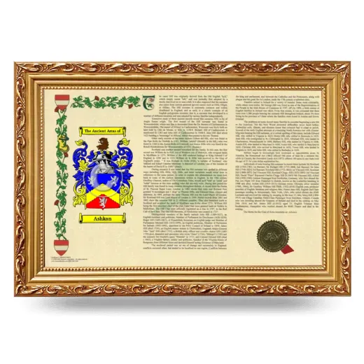 Ashkan Armorial Landscape Framed - Gold