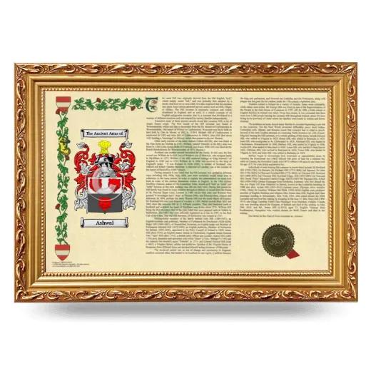Ashwal Armorial Landscape Framed - Gold