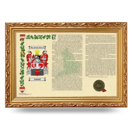 Ashwell Armorial Landscape Framed - Gold