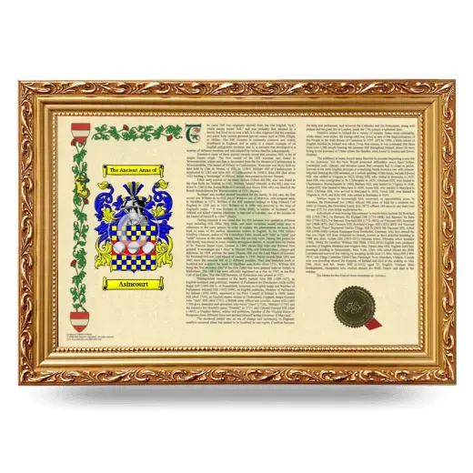 Asincourt Armorial Landscape Framed - Gold