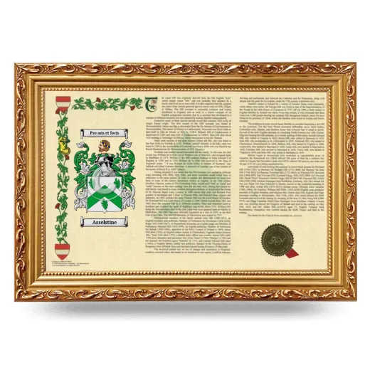 Asselstine Armorial Landscape Framed - Gold
