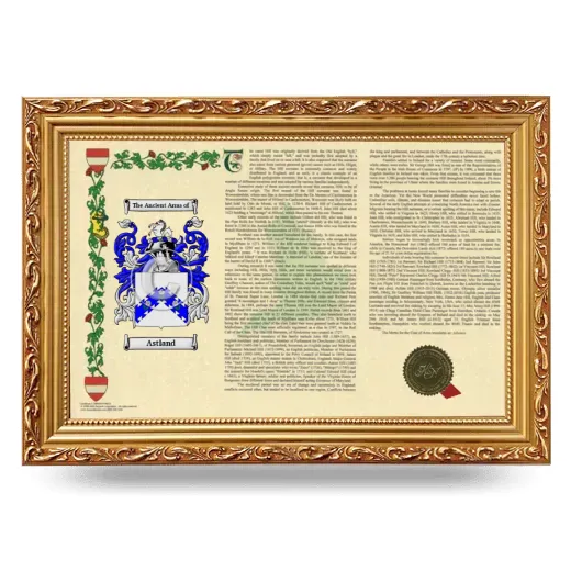 Astland Armorial Landscape Framed - Gold