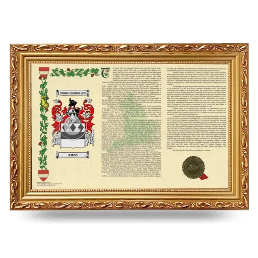 Aston Armorial Landscape Framed - Gold