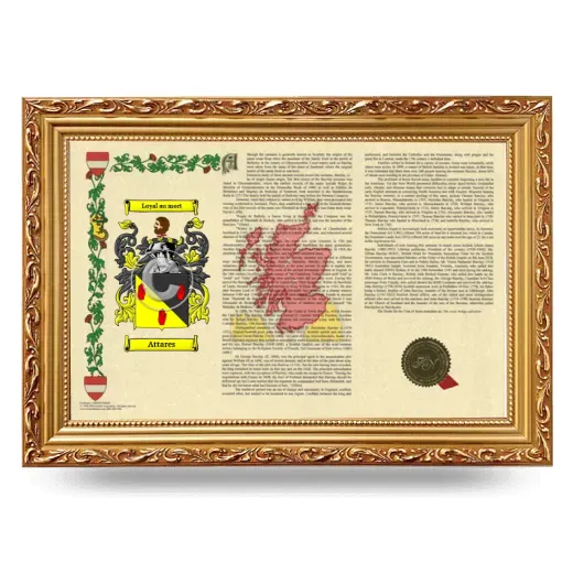 Attares Armorial Landscape Framed - Gold