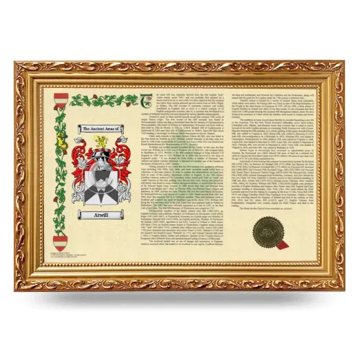Atwill Armorial Landscape Framed - Gold