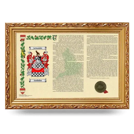 Auchelyn Armorial Landscape Framed - Gold