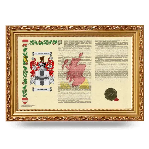 Auchinlock Armorial Landscape Framed - Gold