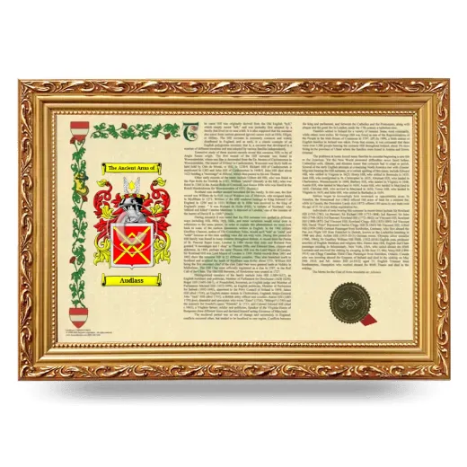 Audlass Armorial Landscape Framed - Gold