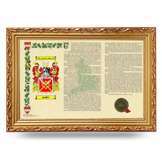 Audley Armorial Landscape Framed - Gold