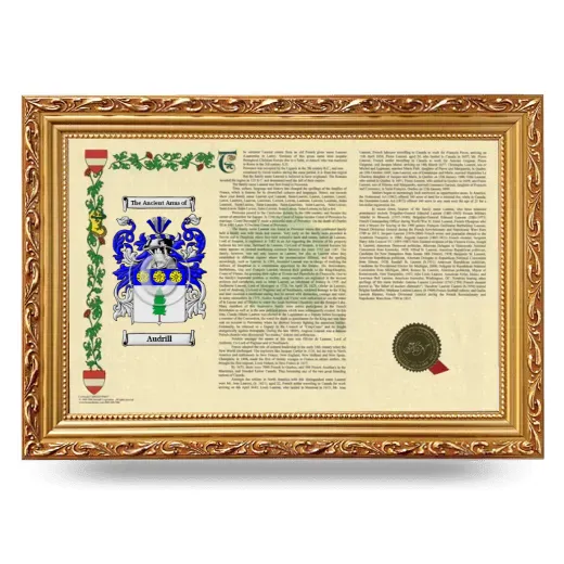 Audrill Armorial Landscape Framed - Gold