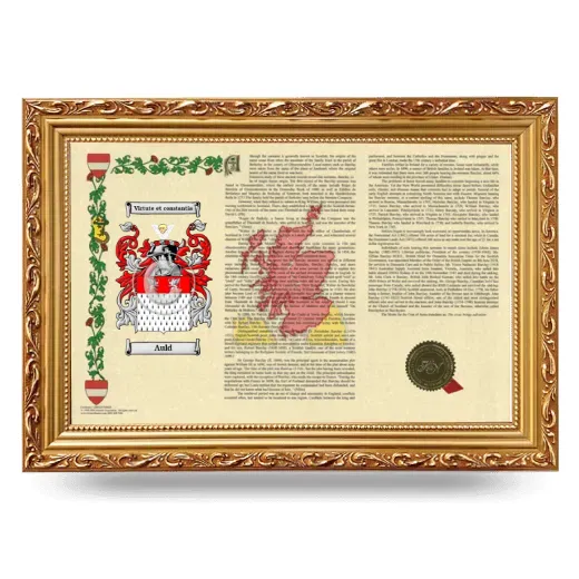 Auld Armorial Landscape Framed - Gold