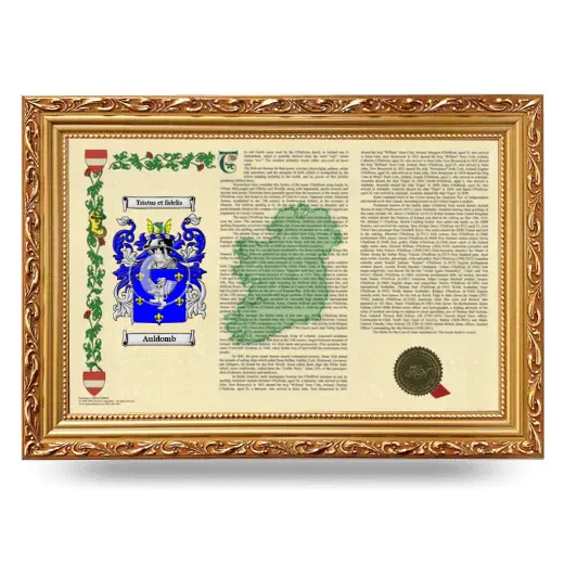 Auldomb Armorial Landscape Framed - Gold