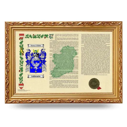 Auldoombe Armorial Landscape Framed - Gold