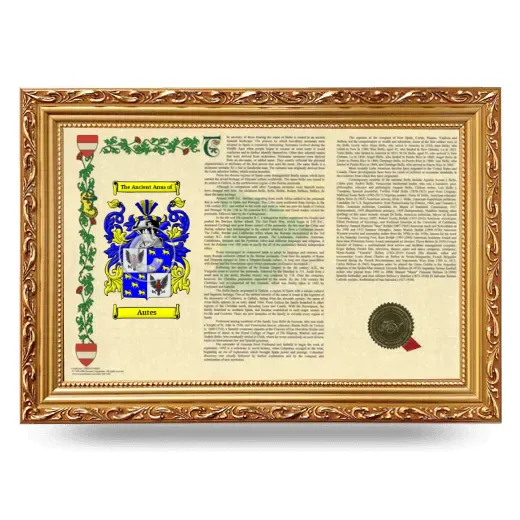 Autes Armorial Landscape Framed - Gold