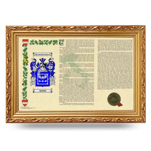 Autieri Armorial Landscape Framed - Gold
