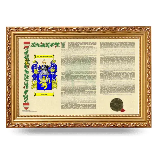Avene Armorial Landscape Framed - Gold