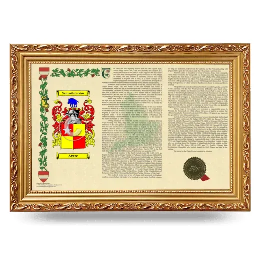 Avere Armorial Landscape Framed - Gold