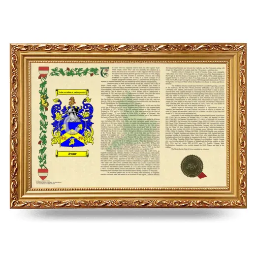 Awar Armorial Landscape Framed - Gold