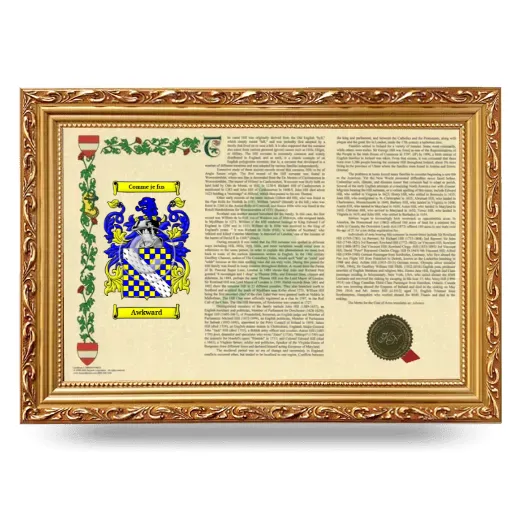 Awkward Armorial Landscape Framed - Gold