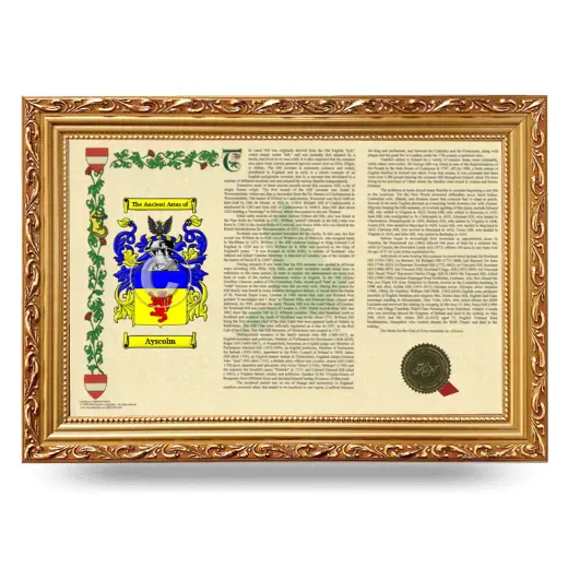 Ayscolm Armorial Landscape Framed - Gold