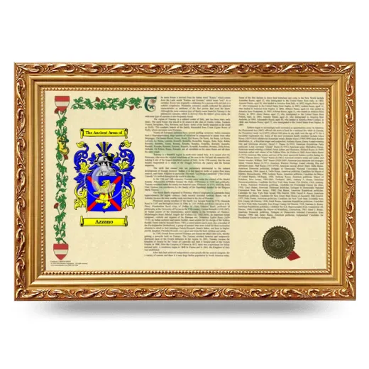 Azzano Armorial Landscape Framed - Gold