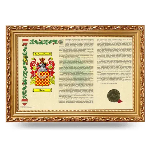 Babas Armorial Landscape Framed - Gold