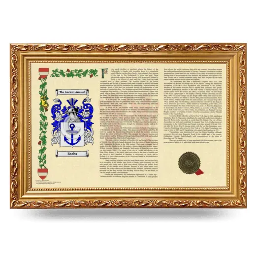 Bachs Armorial Landscape Framed - Gold