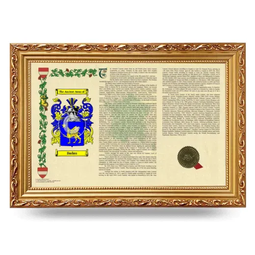Badau Armorial Landscape Framed - Gold