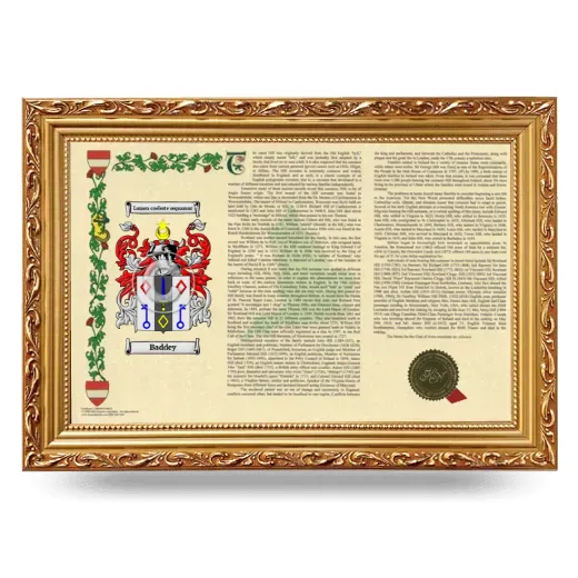 Baddey Armorial Landscape Framed - Gold