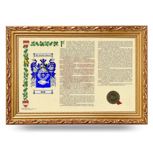 Bade Armorial Landscape Framed - Gold