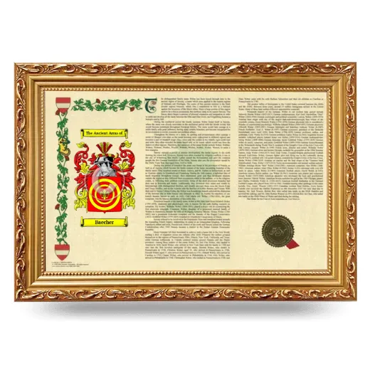 Baecher Armorial Landscape Framed - Gold