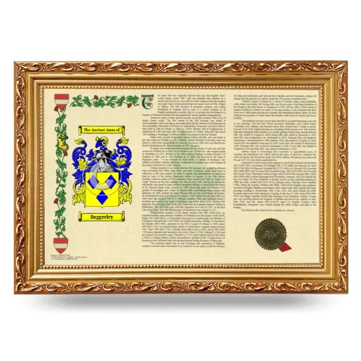 Baggerley Armorial Landscape Framed - Gold