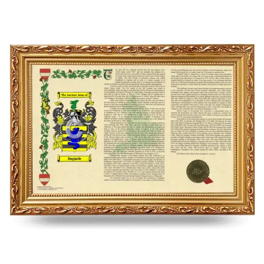 Bagnole Armorial Landscape Framed - Gold