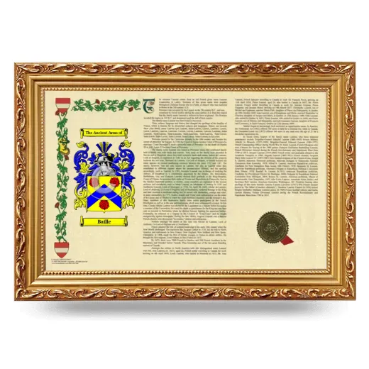 Baille Armorial Landscape Framed - Gold