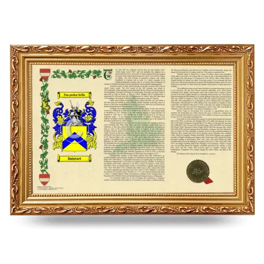 Baistart Armorial Landscape Framed - Gold