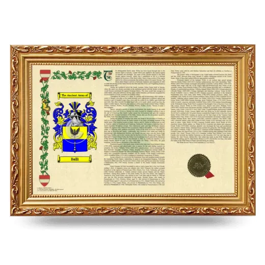 Balli Armorial Landscape Framed - Gold