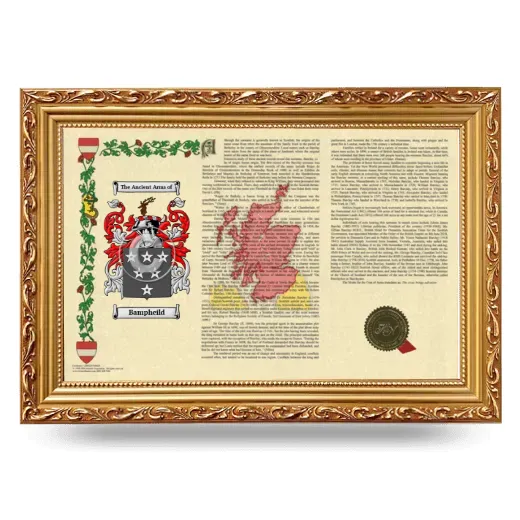 Bampheild Armorial Landscape Framed - Gold