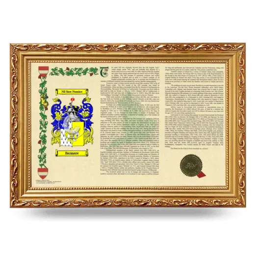 Bannare Armorial Landscape Framed - Gold