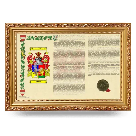 Baran Armorial Landscape Framed - Gold
