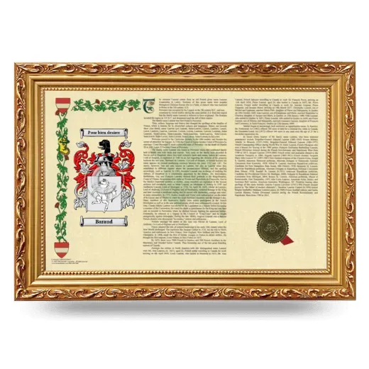 Baraud Armorial Landscape Framed - Gold