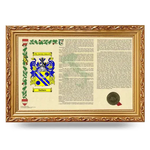 Barbara Armorial Landscape Framed - Gold
