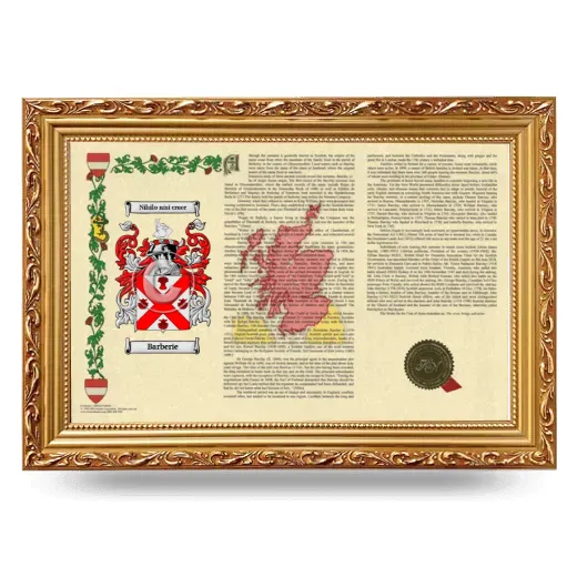 Barberie Armorial Landscape Framed - Gold