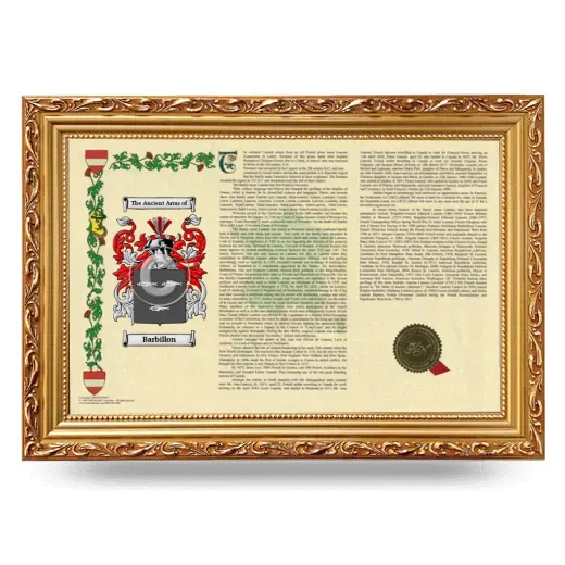 Barbillon Armorial Landscape Framed - Gold