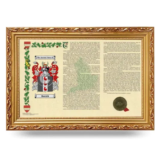 Barcick Armorial Landscape Framed - Gold