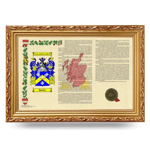 Barcley Armorial Landscape Framed - Gold