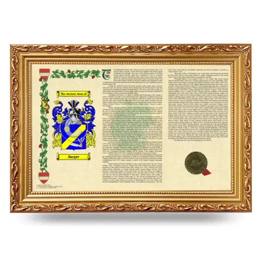 Barger Armorial Landscape Framed - Gold