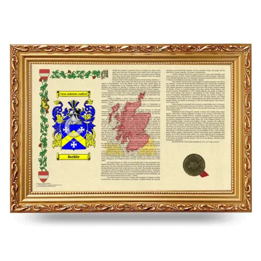 Barklie Armorial Landscape Framed - Gold
