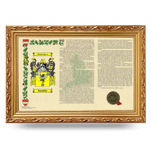Barnabay Armorial Landscape Framed - Gold