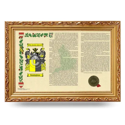 Barningham Armorial Landscape Framed - Gold