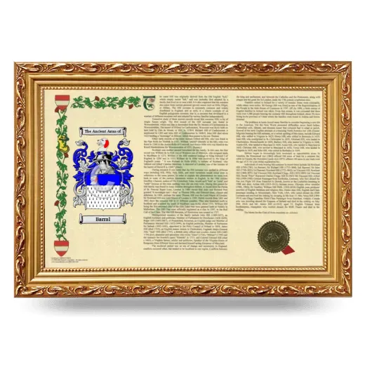 Barral Armorial Landscape Framed - Gold